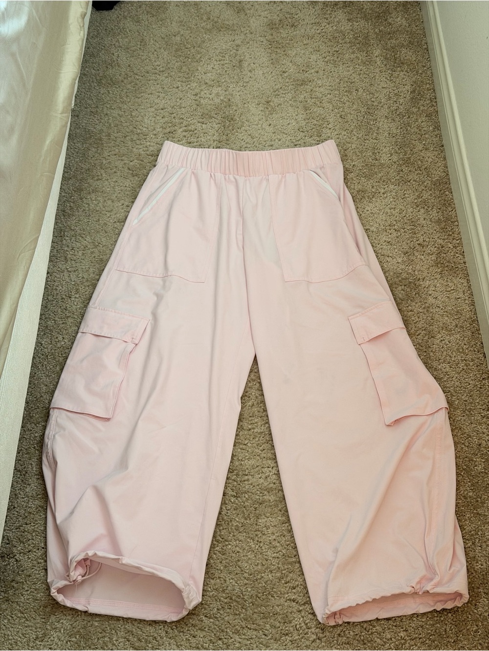 Fabletics Pale Pink Cargo Wide-Leg Pants
